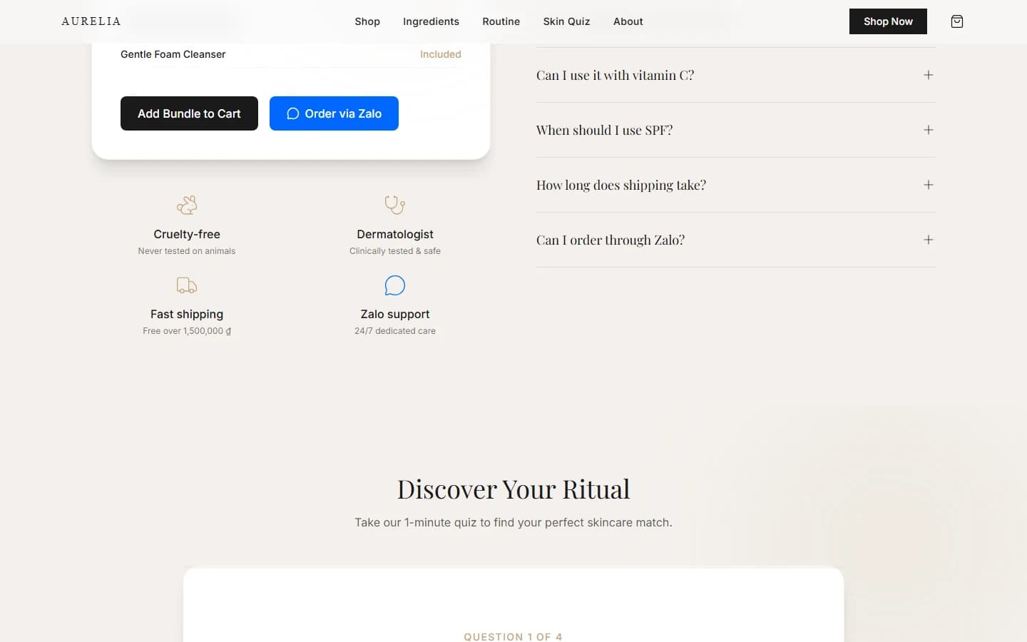 Aurelia editorial product and journal presentation