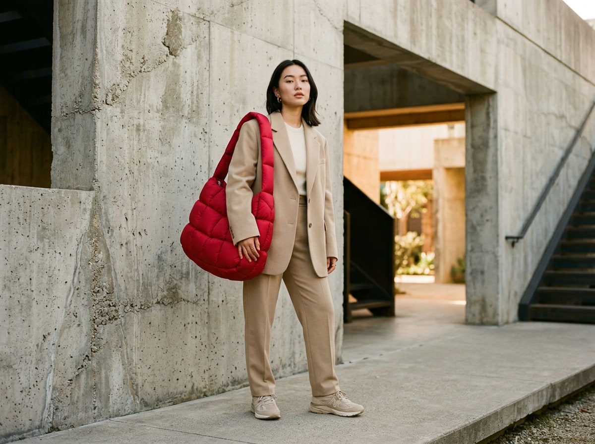 SLYOUR crimson campaign look staged with youthful Saigon editorial energy