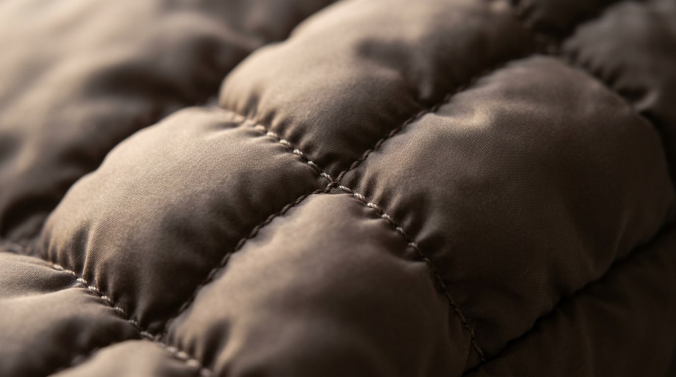 Close material study of SLYOUR padded fabric and soft-object construction